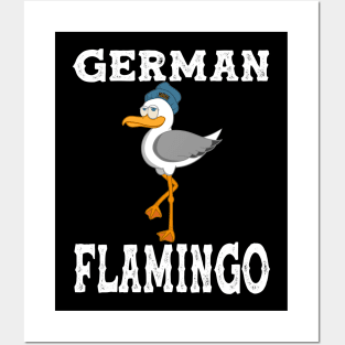Seagull Flamingo German Bird Sea Beach Water Posters and Art